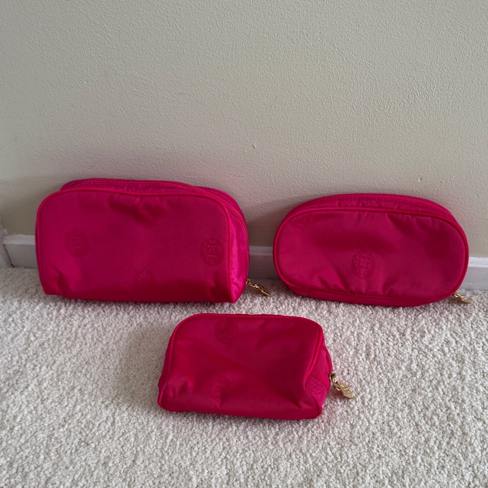 Adrienne Vittadini Pink Cosmetic Bags Set